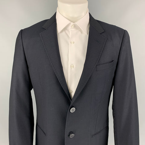 EMPORIO ARMANI Josh Line Talla 42 Abrigo deportivo de lana virgen texturizada azul marino