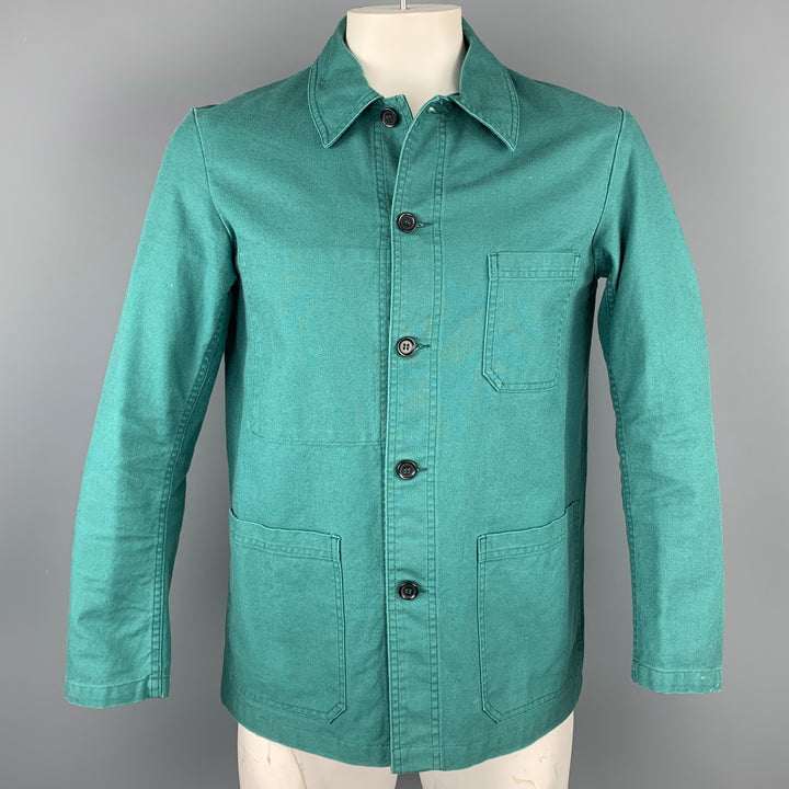 VETRA Size XL Teal Cotton Patch Pocket Worker Jacket