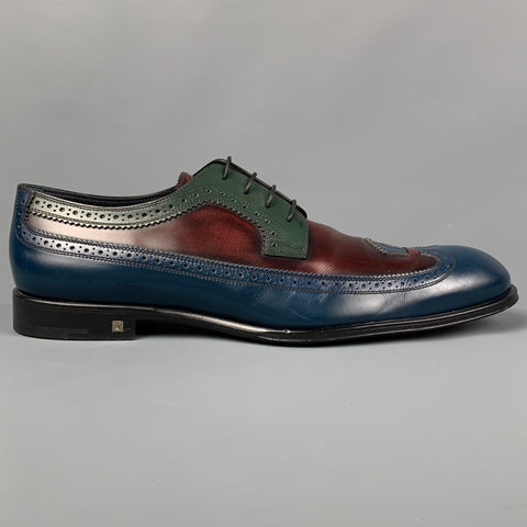 LOUIS VUITTON Size 11.5 Blue Burgundy Color Block Leather Lace Up Shoe – Sui Generis Designer Consignment