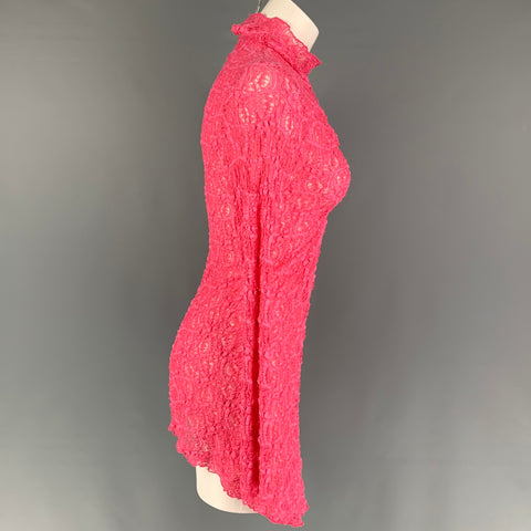 SIES MARJAN Size S Pink Cotton Blend Lace High Collar Dress Top