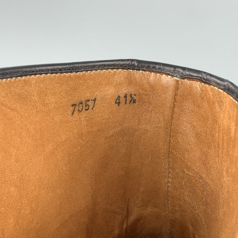 ANTONIO MAURIZI Taille 8,5 Bottes à bout d'aile en cuir perforé noir