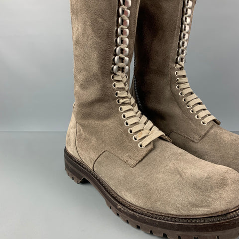 RICK OWENS Taille 11 Bottes militaires en daim taupe
