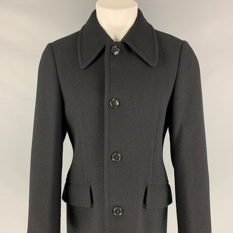 MIU MIU Taille 38 Manteau boutonné en laine/nylon noir