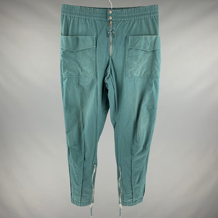 ISABEL MARANT Size XL Teal Cotton Cargo Casual Pants