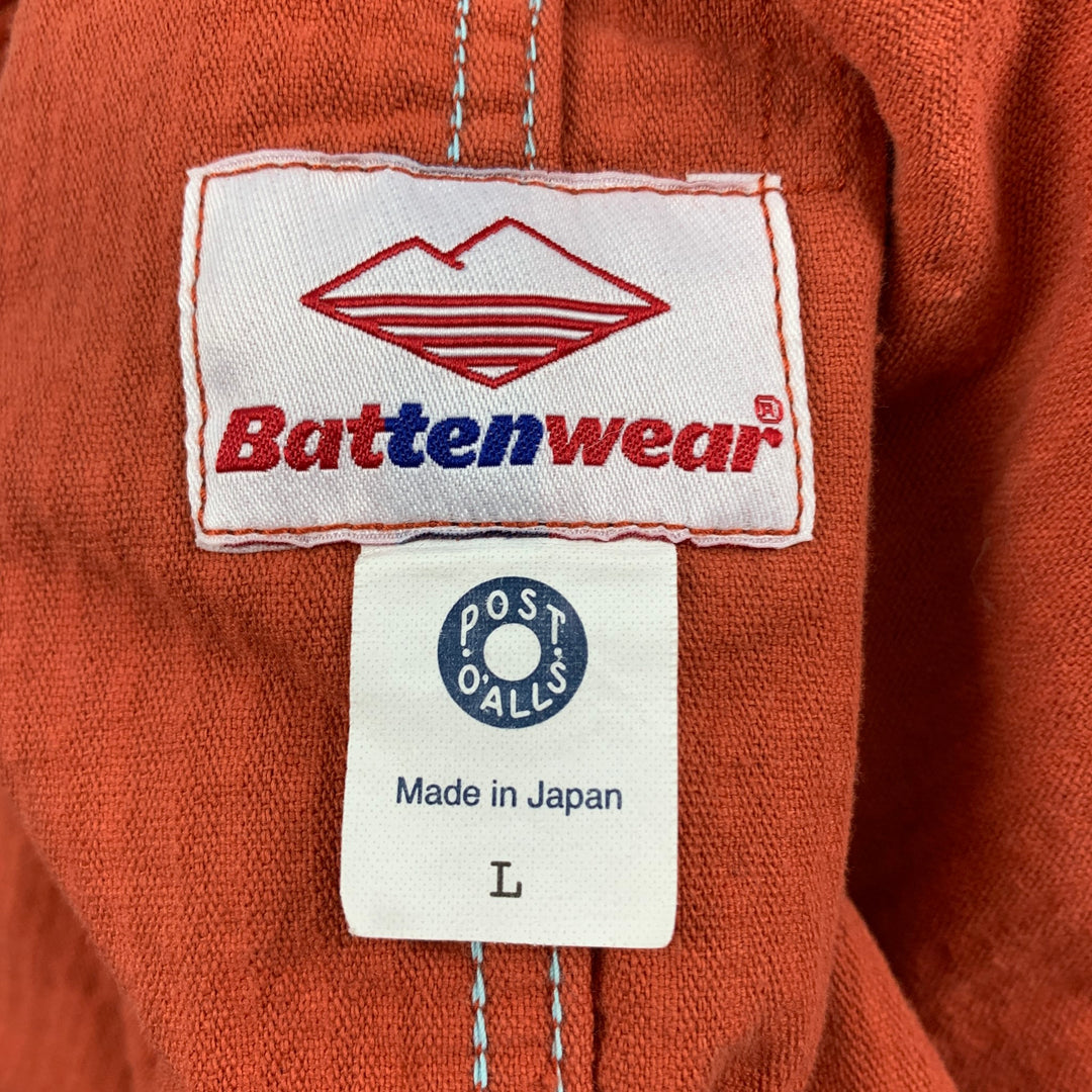 POST O'ALLS x BATTENWEAR Size L Orange Corduroy Cotton Hooded Coat