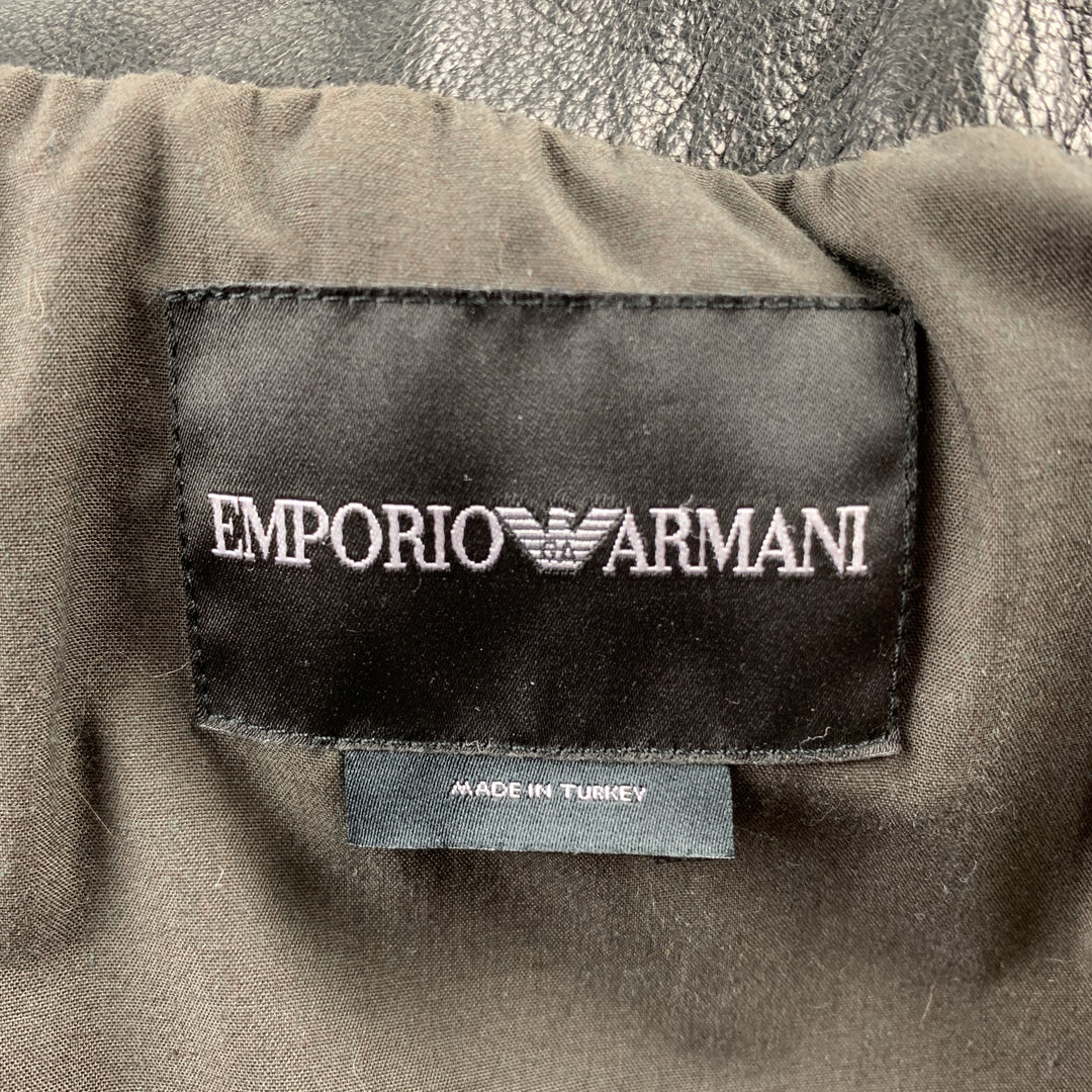 EMPORIO ARMANI Size 40 Brown Hook & Eye Closure Shearling Hook & Eye Coat