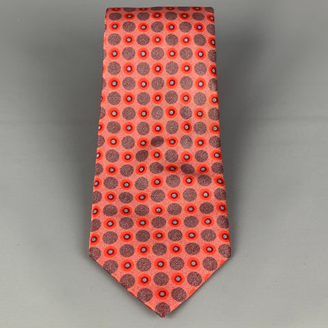 BRIONI Red Black Dot Print Silk Neck Tie