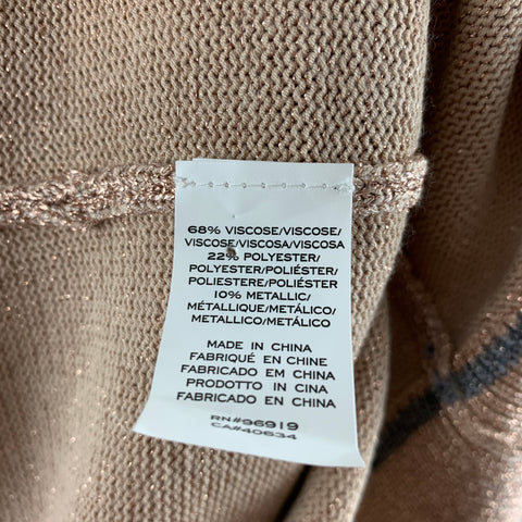 MARC JACOBS Size XS Rose Gold Grey Metallic Viscose Polyester Pullover
