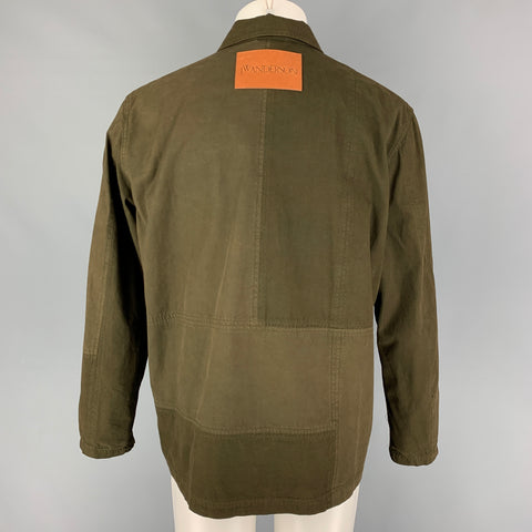 J.W.ANDERSON Size 40 Olive Cotton Toggle Closure Jacket