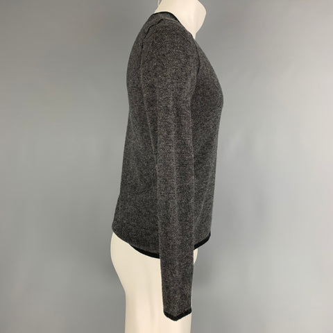VINCE Jersey Henley de lana/cachemira con cabeza de clavo gris y negro talla S