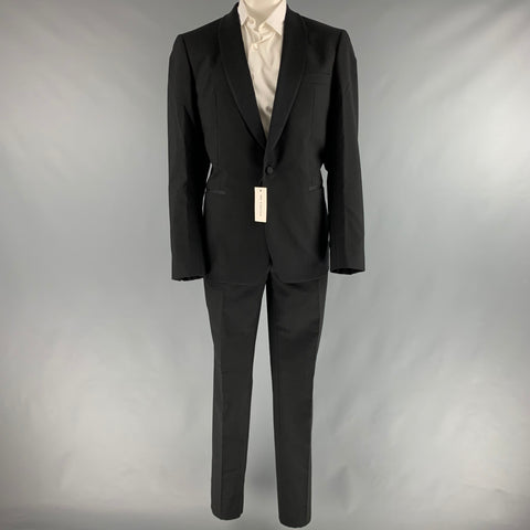 MR P. Taille 46 Tuxedo à col châle en laine unie noire