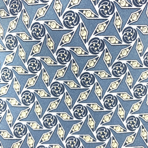 HERMES Blue Patterned Silk Tie