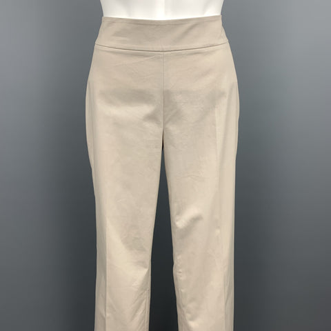 AKRIS Size 4 Khaki Cotton Straight Leg Casual Pants
