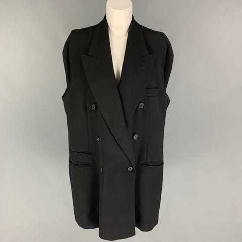 Vintage MAISON MARTIN MARGIELA FW 1997 Tamaño 8 Chaqueta de mangas metidas con solapa de pico de lana negra