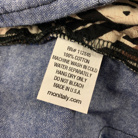 MONITALY Size 30 Multi-Color Print Cotton Zip Fly Shorts