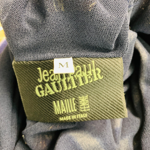 JEAN PAUL GAULTIER Size M Navy Multi-Color Nylon Graffiti Skirt
