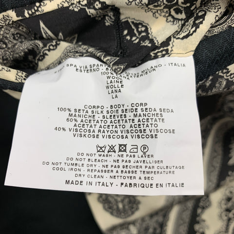 ETRO Size 44 Black Wool Peak Lapel Sport Coat