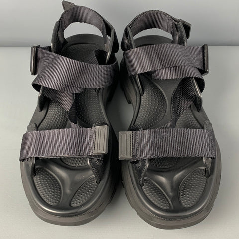 ALEXANDER MCQUEEN Size 9.5 Black Straps Sandals