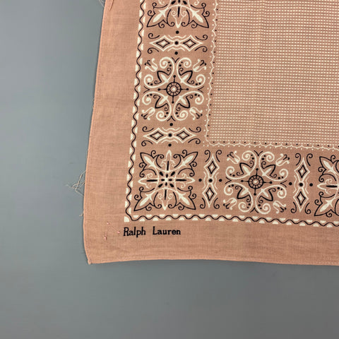 RALPH LAUREN Mauve White Print Pocket Square