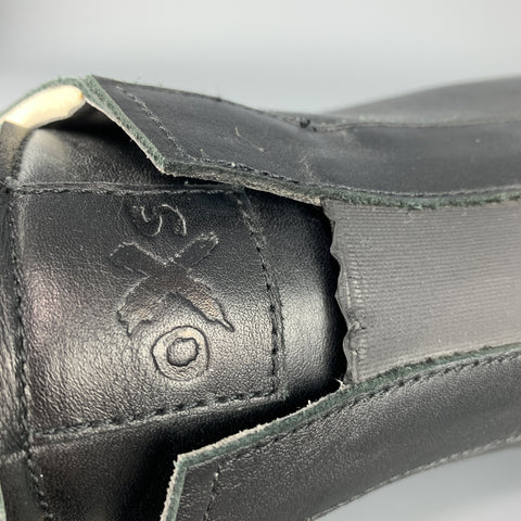 O.X.S. RUBBER SOUL Size 10 Black Leather Slip On Sneakers
