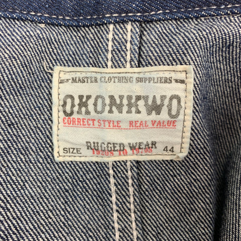 OKONKWO Size L Indigo Cotton Worker Jacket
