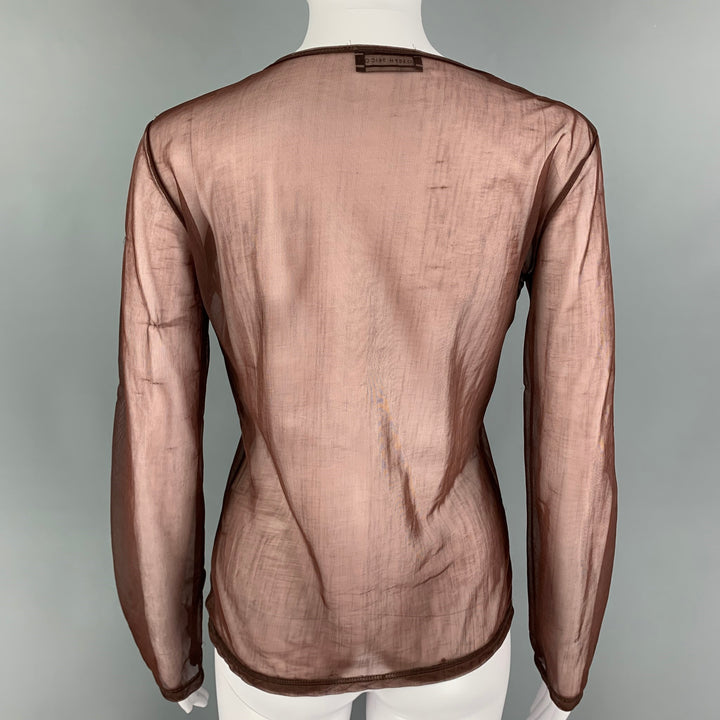 JOSEPH Taille L Marron Or Polyamide Voir à travers le pull