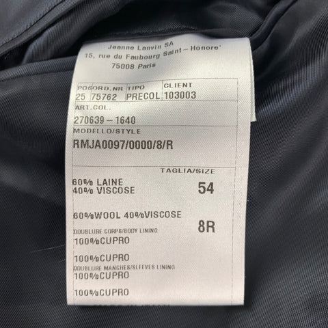 LANVIN Size 44 Regular Navy Wool Viscose Blend Sport Coat