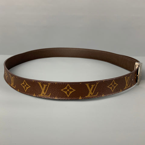 LOUIS VUITTON Size 38 Brown Monogram Leather Belt