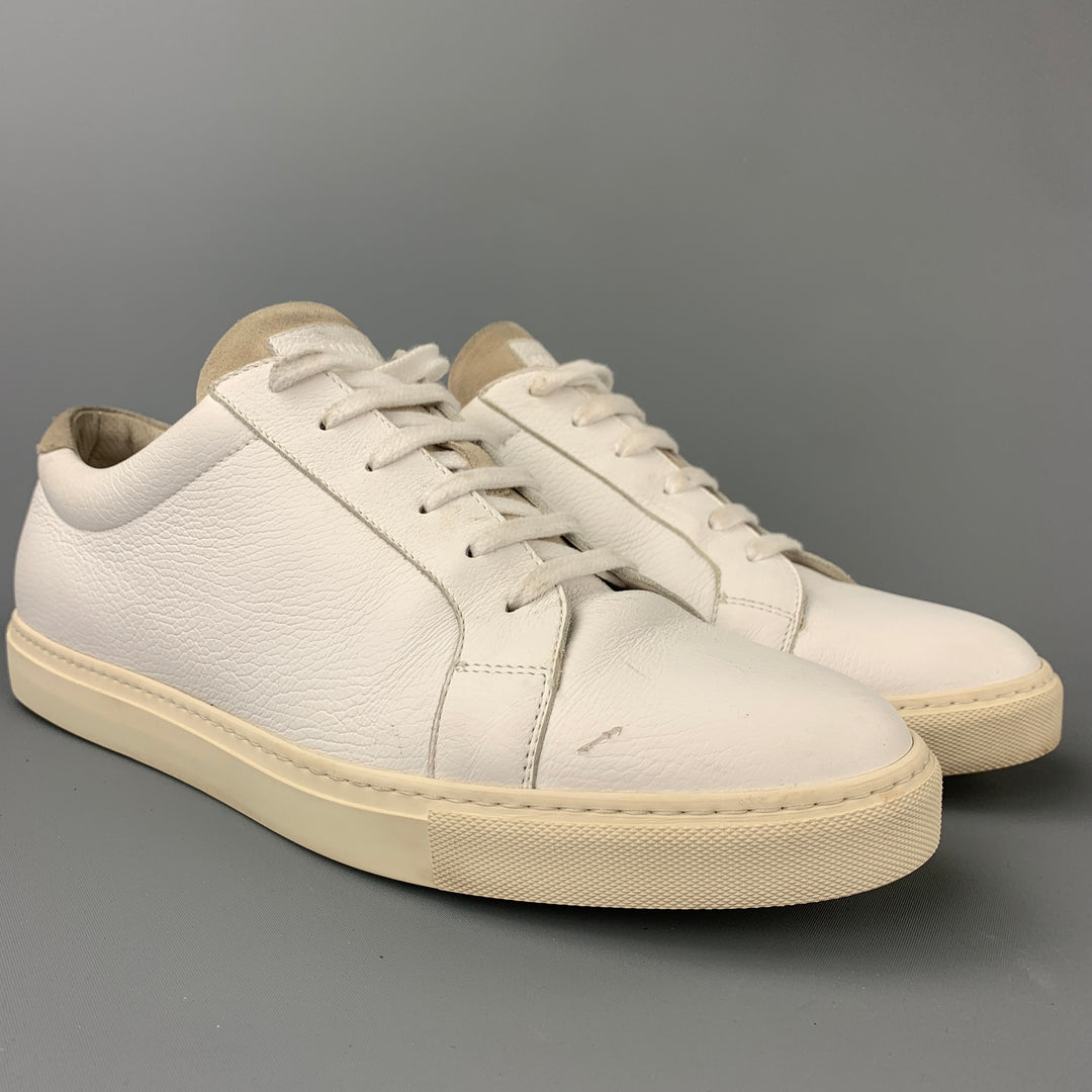 BRUNELLO CUCINELLI Size 13 White Leather Low Top Sneakers