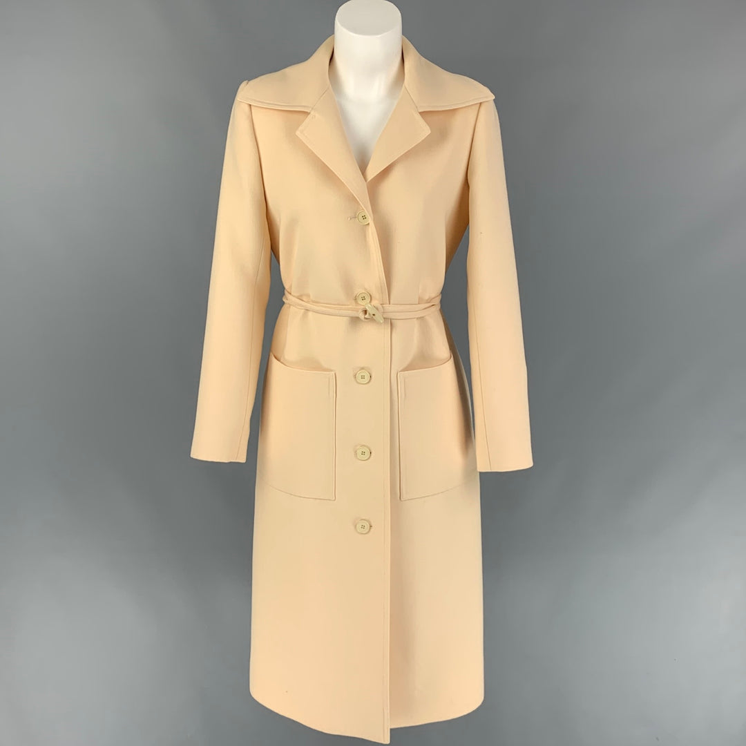 Vintage Nouvelle Boutique by HUBERT de GIVENCHY Size M Cream Twill Belted Coat