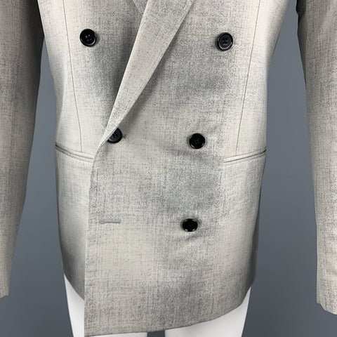 MAISON MARGIELA Sartorial Size 38 Gray Marbled Wool Peak Lapel Double Breasted Sport Coat