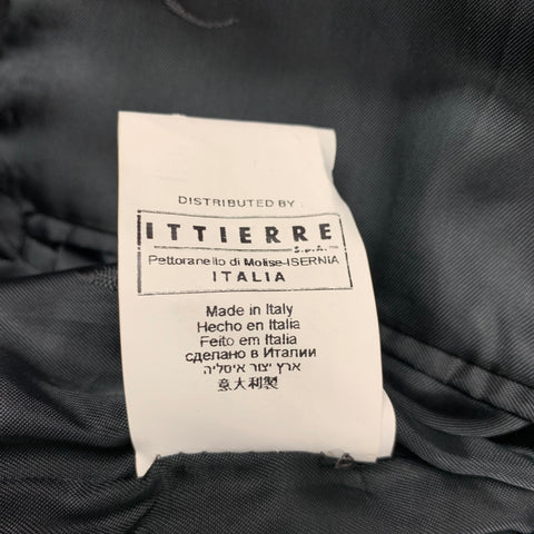 JUST CAVALLI Size 40 Black Brown Viscose Cotton Double Breasted Coat