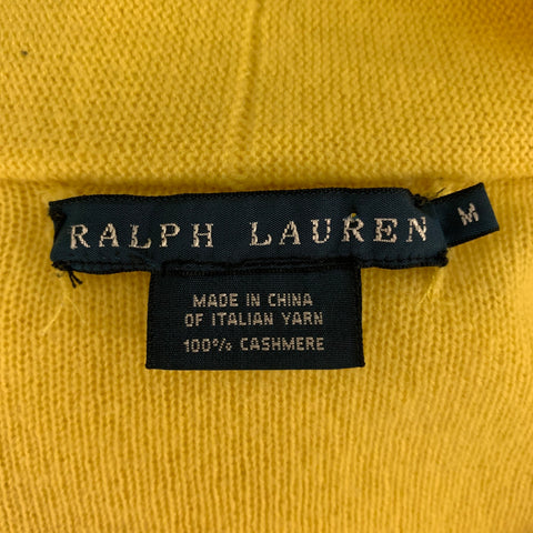 RALPH LAUREN Size M Yellow Cashmere Knitted Pullover