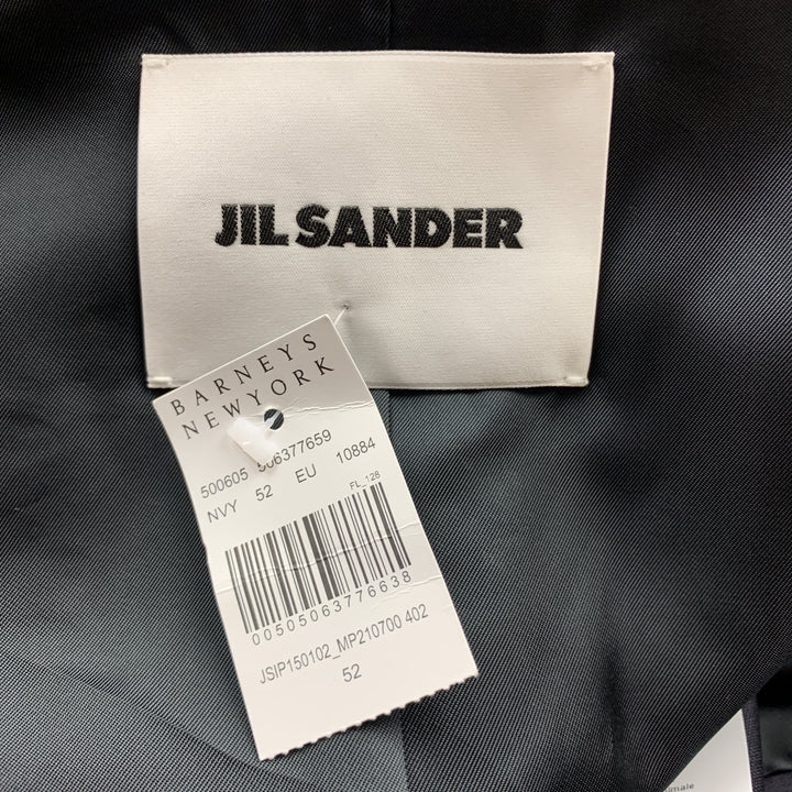 JIL SANDER Size 42 Black Wool / Mohair Notch Lapel Sport Coat