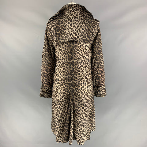 LANVIN Fall 2010 by Alber Elbaz Size 8 Taupe Brown Animal Print Trench Coat
