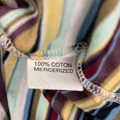 OLIVIER STRELLI Size XL Multi-Color Stripe Cotton Short Sleeve T-shirt