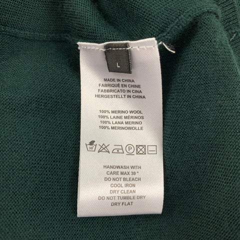 PAUL SMITH Taille L Pull à col en V en laine mérinos vert forêt