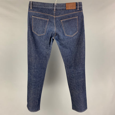 PRADA Size 33 Blue Cotton Slim Button Fly Jeans
