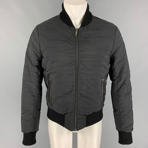 VIKTOR & ROLF Size 38 Black Ruched Polyester Zip Up Jacket
