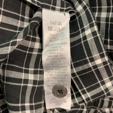 PAUL SMITH Size M Black White Plaid Cotton Long Sleeve Shirt