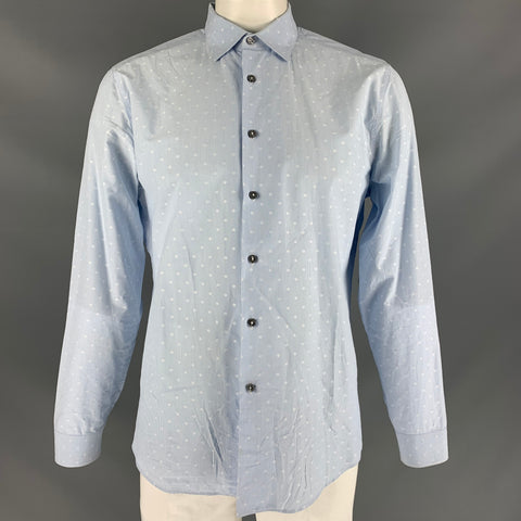PAUL SMITH Size L Light Blue White Stripe Button Down Long Sleeve Shirt