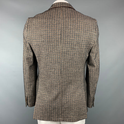 ETRO Size 44 Brown & Tan Plaid Alpaca Blend Notch Lapel Sport Coat