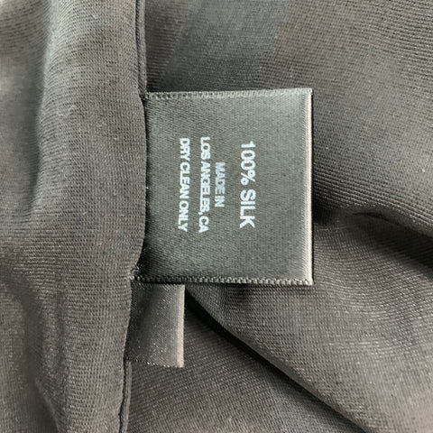 NAHMIAS Size XL Black Stripe Silk Button Up Long Sleeve Shirt