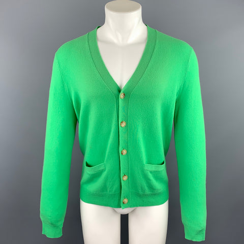 RALPH LAUREN Size S Green Cashmere Buttoned Cardigan