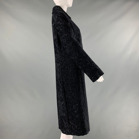 CINZIA ROCCA Talla 6 Abrigo jacquard de mezcla de viscosa negra