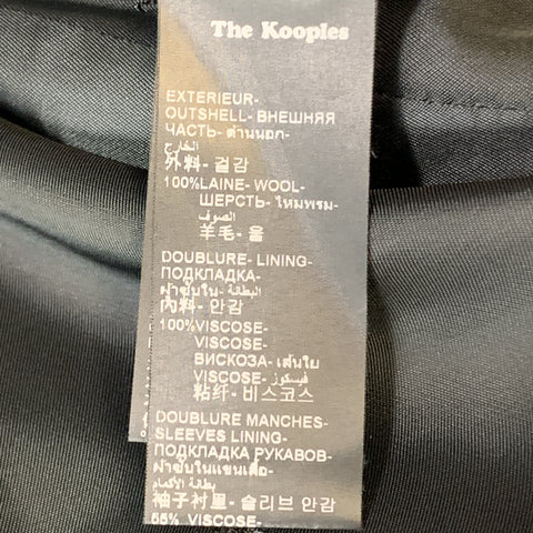 THE KOOPLES Size 40 Black Wool Shawl Collar Single Button Sport Coat