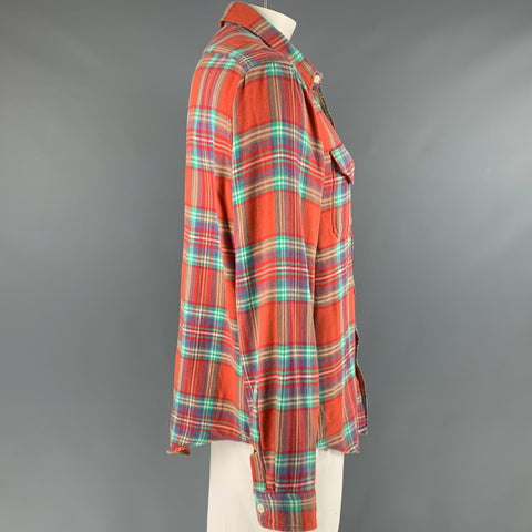 POLO by RALPH LAUREN Size XXL Red Green Plaid Cotton Flannel Long Sleeve Shirt