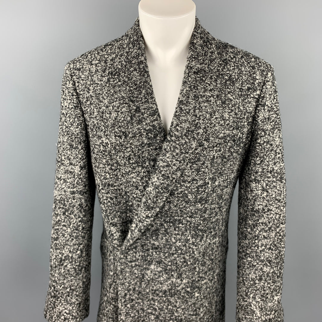 PAUL SMITH Size M Grey Heather Wool Blend Notch Lapel Double Breasted Coat