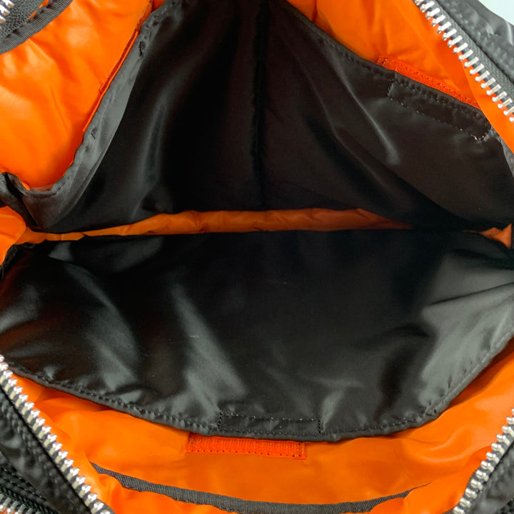 PORTER Black Nylon Messenger Backpack