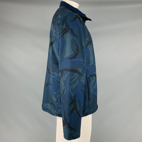 RALPH LAUREN Talla XL Chaqueta Camuflaje Poliéster Elastano Azul Marino